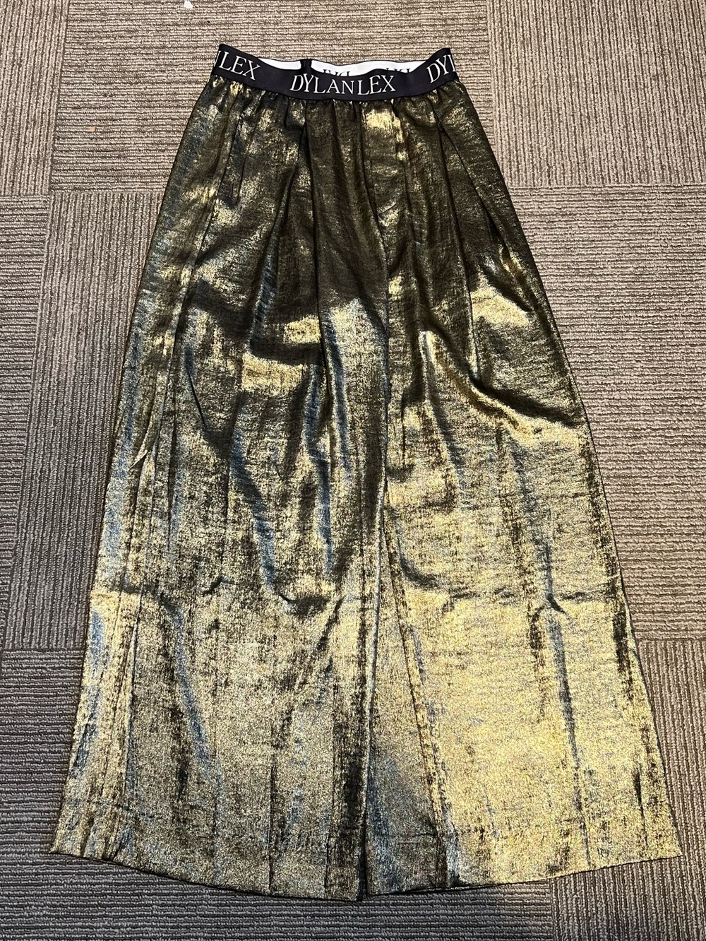dylan Shimmery Gold Metallic Maxi Skirt